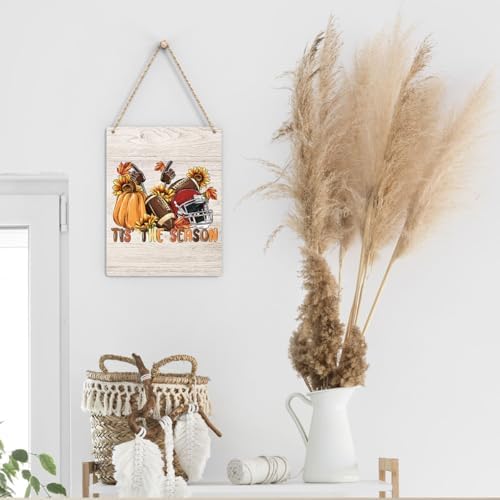 FREHVN Fall Decorations for Home Office Front Door Decor Signs, Fall Sign, Fall Decor, Fall Theme Pumpkin Football Sunflowers Sign, Autumn Wall Hanging Decor 8 X 10 Inch - Image 5