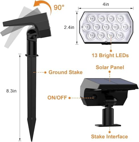 WELALO Solar Color Changing Spot Lights Outdoor, IP68 Waterproof, 2 Pack - Image 6