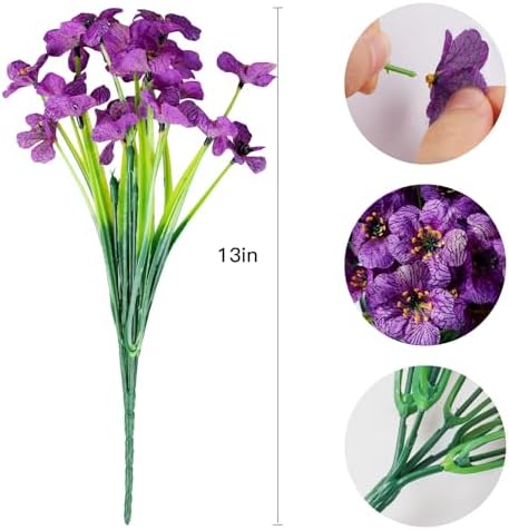 AmyHomie 20 PCS Artificial Flowers for Outdoors, UV Resistant Fake Plants - Image 2