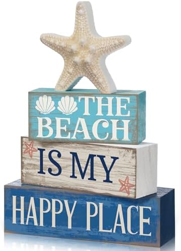 Moucuny 4 Pcs Summer Beach Table Decoration, Starfish Tiered Tray Decor by Moucuny