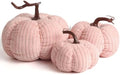 3 Sizes Fall Decor Pumpkins,Oversized Cotton Filled Fabric Pumpkin Decor,Farmhouse Decoration,Thanksgiving Decorations,Diameter 8"/6.3"/5.1" Pumpkins for Decorating (3pcs Pink) by Unknown
