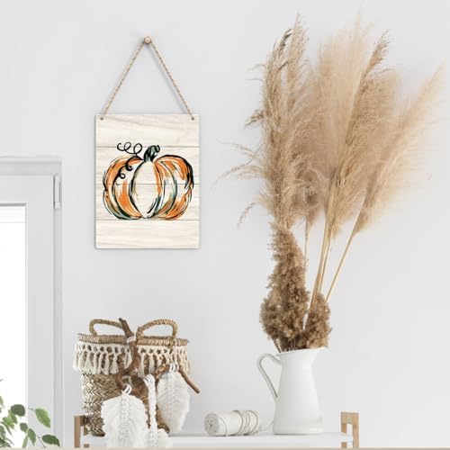 Fall Decorations for Home Fall Pumpkin Decor Fall Signs for Home Decor Thanksgiving Decorations Farmhouse Fall Decor Fall Hanging Decor for Front Door 8 x 10 Inch - Image 5