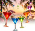 Cocktail Glass String Lights, 8.5Ft Tropical Beach Themed Wine Glass String Lights with 10 LED Cup Lights, Plug in Summer Patio Fairy Lights for Camp Tent Holiday Party Garden Bedroom by Romasaty