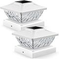 Solar Post Cap Lights Outdoor, 2 Modes Bright Solar Post Lights Outdoor Waterproof Fence Post Cap Lights, Outdoor Post Lights Solar Powered Deck Light for 4x4 4.5x4.5 5x5 Posts, 2 Pack by ENSLI