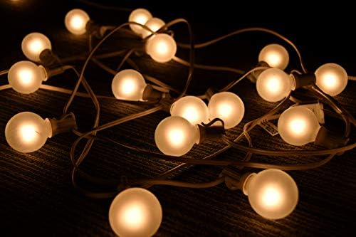 25FT Outdoor String Lights, G40 Frosted White Globe String Lights with 27 Warm White Bulbs, Hanging Patio Lights UL Listed for Indoor Outdoor Backyard Garden Wedding Party Cafe Christmas Decorations - Image 5