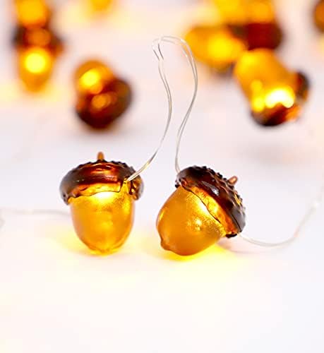 MIYA LIFE 3D Acorn Lights 10FT 30LEDs Fall String Lights with Acorn Ornaments Orange Fairy Lights Battery Operated for Cute Fall Decor Fall Favorites Home Decor - Image 7