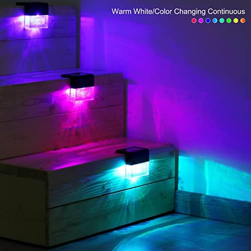 DenicMic Solar Deck Lights LED Waterproof Solar Step Lights Outdoor 6 Pack - Image 3