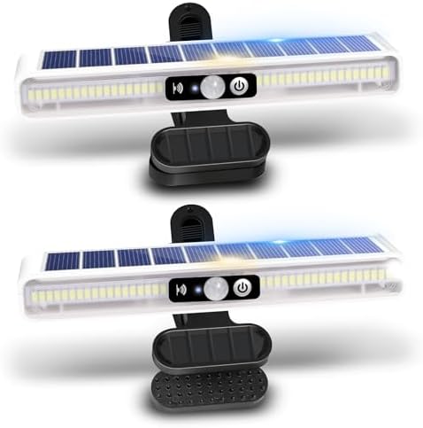 Clip On Solar Lights Outdoor with PIR Motion Sensor (White ,2 Pack ,6000K) by SunlightEncounter