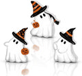 Smile Halloween Wooden Standing Decor Set Cute Ghost with Witch Hat by Sme