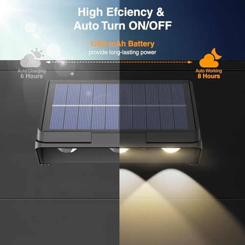 Onforu Solar Fence Lights,8 Pack Solar Lights Outdoor,3 Modes (Warm/Neutral/Cool White) for Outside,Dusk to Dawn Outdoor Lighting,IP65 Waterproof Deck Lighting for Patio,Step,Backyard,Railing,Wall - Image 3