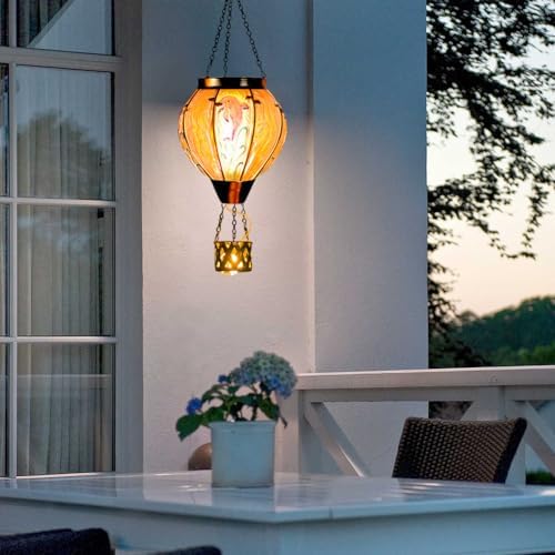 Dolphin Hot Air Balloon Solar Lantern with Flame Flickering Light - Image 6