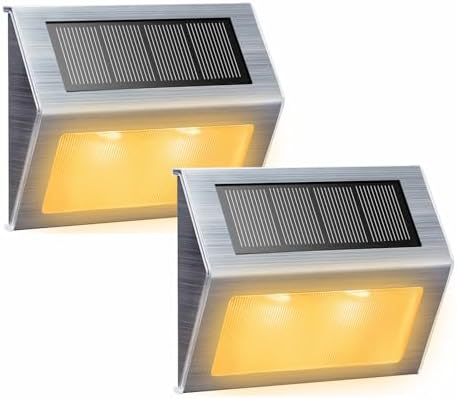 XLUX Warm White Solar Lights for Deck Step Fence Post, SST Housing, 2 Pack by %EF%BC%B8%EF%BC%AC%EF%BC%B5%EF%BC%B8