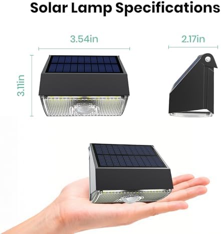 Solar Wall Lights Outdoor, 3000K 4000K Solar Fence Lights 2pack - Image 4