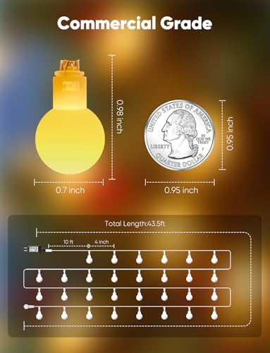 Minetom Globe String Lights, 33 Feet 100 Led Fairy Lights Plug in - Image 3