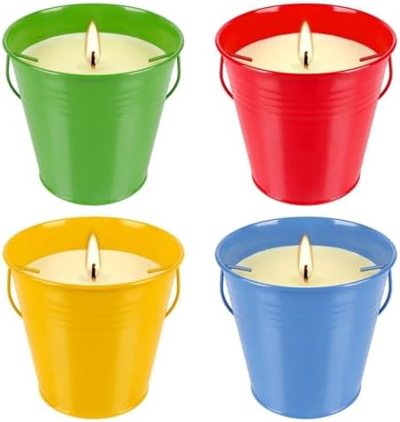 Citronella Candles Outdoor Set of 4-12oz Multicolor Soy Wax Candles, Clean Burning Smokeless for Patio Garden Balcony Decor, Long-Lasting Outdoor Candles with Natural Soy Wax Blend - Image 2