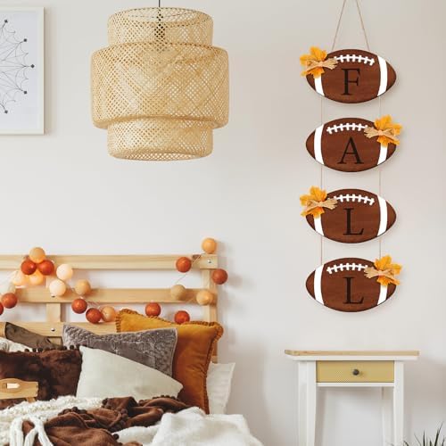 Vicenpal Fall Signs Thanksgiving Porch Decor, Brown, Football - Image 6