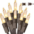 BrizLabs White Incandescent Mini Christmas Tree Lights 100 Count Brown Wire by BrizLabs