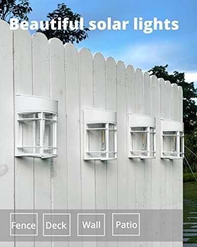 Solar Fence Lights, 12 Pack Waterproof Solar Lights Outdoor, 3000K Warm White LED Outdoor Solar Lights for Fence Garden Yard Step Stairs Patio Décor - Image 3