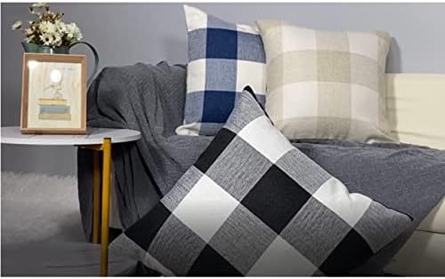 VAKADO 22x22 inch Set of 2 Navy Blue White Buffalo Plaids Throw Pillow Covers Outdoor Farmhouse Retro Decorative Check Cushion Cases Home Decor for Couch Patio Porch Sofa Furniture, Dark Blue - Image 2