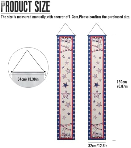 doginthehole 4th of July Door Banner Patriotic Porch Sign Banner Decoration Sunflowers American Flag Front Door Hanging Banners for Independence Day Memorial Day Welcome Home Decoration - Image 6