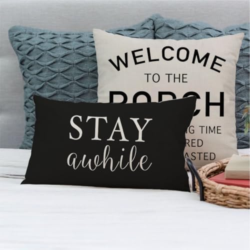 PANDICORN Outdoor Decorative Throw Pillow Covers 12x20 Inch Set of 2, Black - Image 7