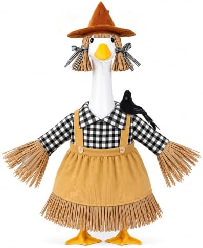 Fall Porch Goose Outfit Scarecrow Goose Clothes for Outdoor Lawn Decor by Unknown