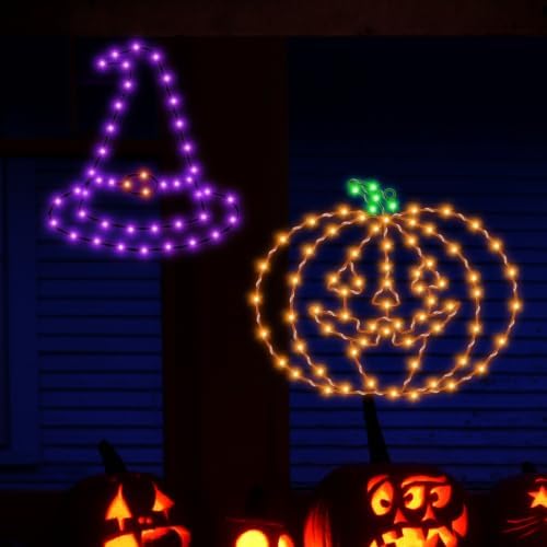 Halloween Window Lights, 2 Pack LED Waterproof Timer Indoor Decor by Bstge