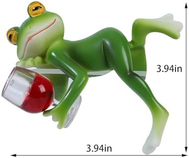 Miniature Frog Figurines Plant Decorations for Pots, Funny Frog Garden Decor Outdoor Gifts Women Frog Statue Planter Hugger for Flower,Yard,Lawn Ornament,3.94"x2.12"x3.94 - Image 2