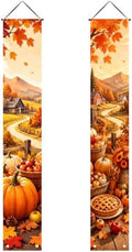 IVN Autumn Farm Porch Banner Pumpkin Pie Harvest Decor 2 Pcs by IVN