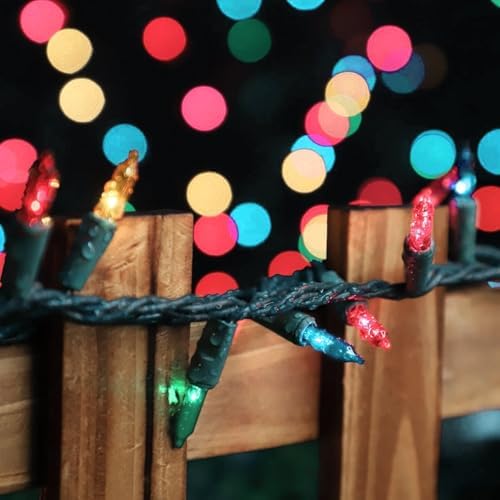 LAMPHOME Easter Decorations Mini String Lights, 100 Count 19.6FT Pink & Multicolor Plug in Waterproof Lights for Indoor Garland, Christmas Tree, Easter & Party Decor - Image 3