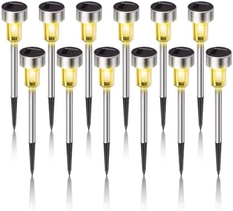 Solar Lights Outdoor Waterproof, Solar Garden Lights, Warm White, 12Pack by DreamMasterMakeLifeMoreConvenient
