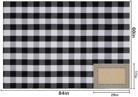 Buffalo Plaid Area Rug 5x7 Ft, Black White Indoor Outdoor Rug - Image 2