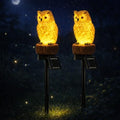 iStatue 2PC Solar Owl Garden Stake Lights, Handcrafted Resin Owl Outdoor Decor with Soft Warm Light, Solar Powered Lawn & Pathway Accent Gardening Gift (2-Pack, Owl) by iStatue