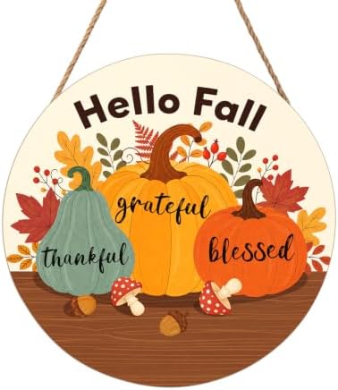 Thanksgiving Decor Front Door Sign 12"x12" Fall Wreaths For Front Door by welcometoourhome