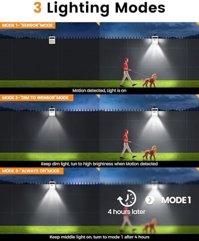 Clip On Solar Lights Outdoor,Motion Sensor Outdoor Lights, 72LEDs 600LM Clip on Solar Fence Lights Outdoor Waterproof LED,Solar Lights for Wall Fence,Deck, Gutter,Camping(4, White) - Image 7