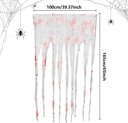 4 Pcs Halloween Door Curtain, 65"x 39" Bloody Doorway Curtain Decoration - Image 2