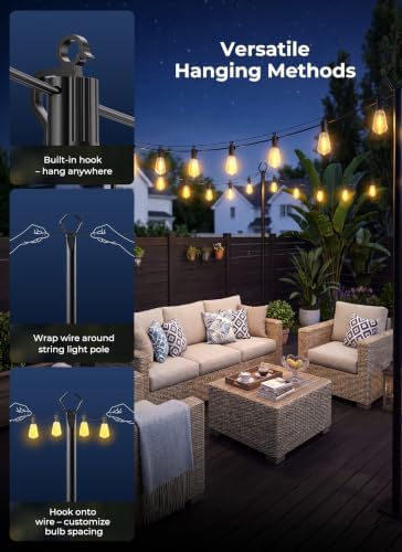 Brightown 108FT Solar String Lights Outdoor Waterproof, 26Hrs Runtime - Image 2