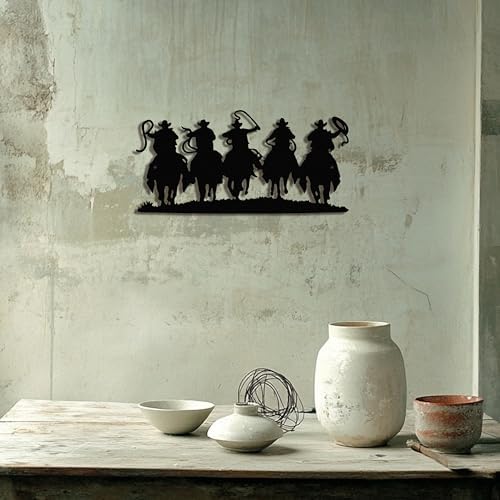 Black Metal Cowboy Wall Art, 3D Western Decor for Living Room, Rustic - Image 7