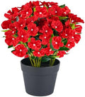Artificial Impatiens Flowers in Pot for Outdoor 14 Inch by Unknown