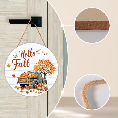 Hello Fall Door Sign Decor Fall Outdoor Hanging Sign for Porch Decorations - Image 4