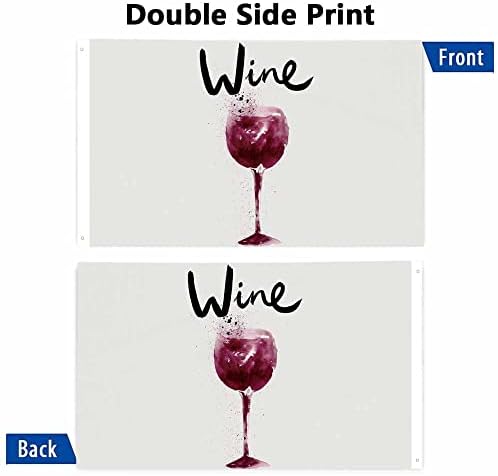 Yekiua Wine Glass Flag 3X5 Ft Watercolor Polka Dot Splash UV Protected Banner Outdoor Indoor Flag With Brass Grommets, Vivid Color Purple - Image 3