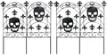 hogardeck 2PCS Halloween Decorations Outdoor, Metal Fence Decorative Garden Stakes with Skull Head for Halloween Decor, Yard Signs for Halloween Outside Garden Lawn Porch Party Decorations by HOGARDECK