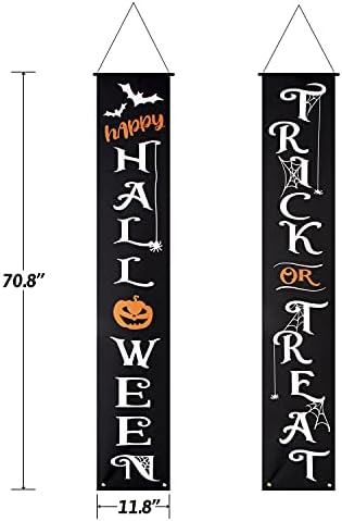 Halloween Decorative Hanging Banner - Trick or Treat Welcome Sign for Front Door, Porch, Yard & Indoor Home Wall Decor - Image 2