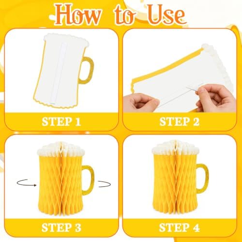 Oktoberfest Beer Mug Honeycomb Centerpieces 8 Inch - Image 6
