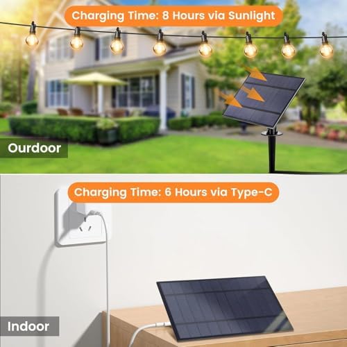 OHLUX 120FT Solar String Lights Outdoor with Remote, Commercial Grade Patio Lights with 52 Shatterproof LED Filament G40 Globe Bulbs, Dimmable Outside Edison Hanging Light for Backyard Party Decor - Image 5