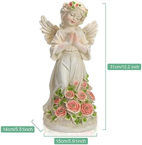 Panven Garden Decor Angel Statue, Outdoor Patio Garden Sculptures & Statues, Solar Yard Decorations Lawn Ornaments Figurines for Outside - Image 3