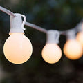 25FT Frosted White Lights G40 Globe Outdoor String Lights Patio Lights with 25 Frosted White Globe Bulbs - White Wire by Romasaty