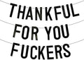 Thanksgiving Decorations, Friendsgiving Decorations, Friendsgiving Banner, Thanksgiving Banner for Mantel Font Porch, Glitter Thankful for You Fall Party Decorations for Indoor Home (Pre-Assembled) by Deneo
