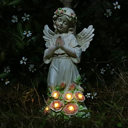 Panven Garden Decor Angel Statue, Outdoor Patio Garden Sculptures & Statues, Solar Yard Decorations Lawn Ornaments Figurines for Outside - Image 7