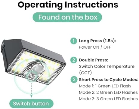 Solar Wall Lights Outdoor, 3000K 4000K Solar Fence Lights 2pack - Image 3
